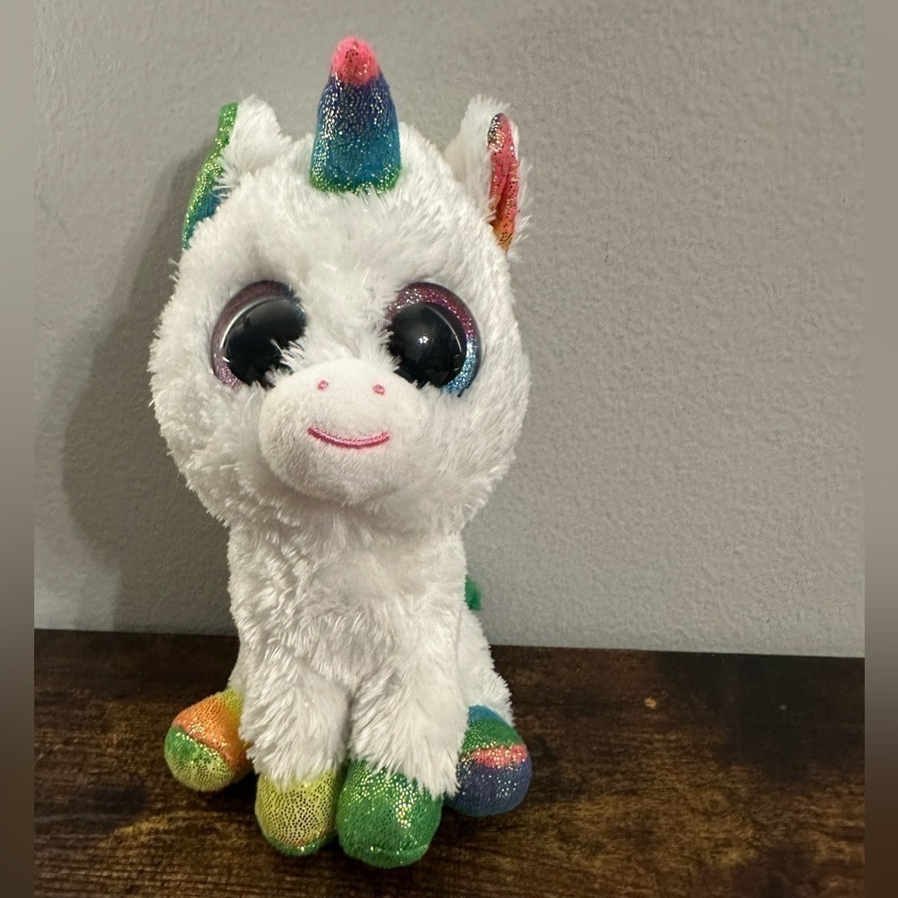 Ty Beanie Boos PIXY the Unicorn 6" with Horn Sparkle horn eyes plush‎ animal